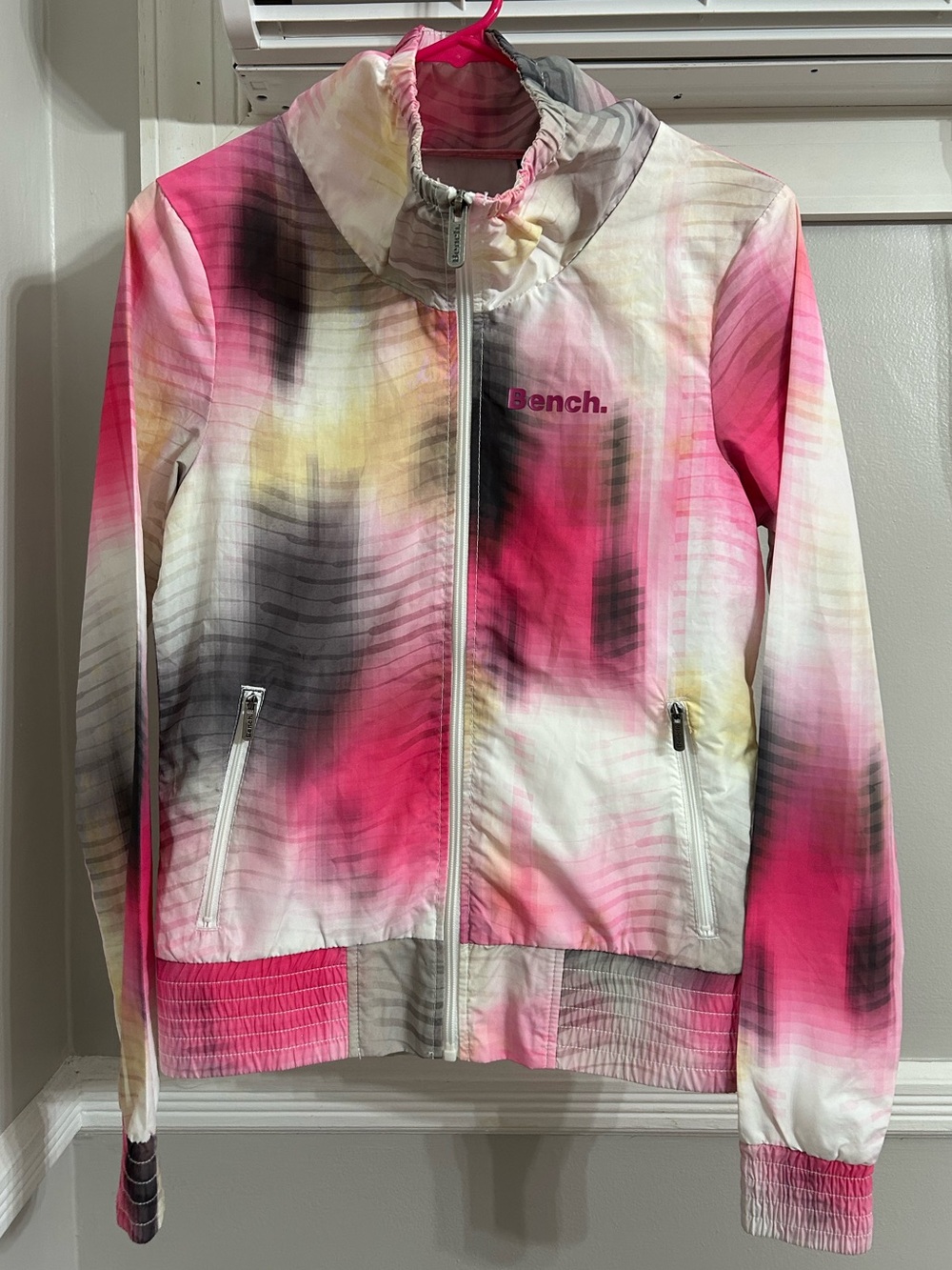 Bench Girls' Pink Tie-Dye Rain Jacket